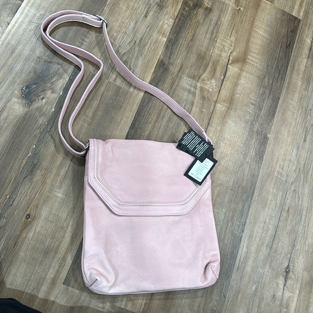 Light pink leather crossbody NWT
